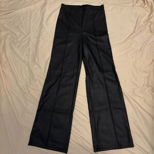 Fashion Nova Women’s Black Faux Leather Wide Leg Pants Size XL